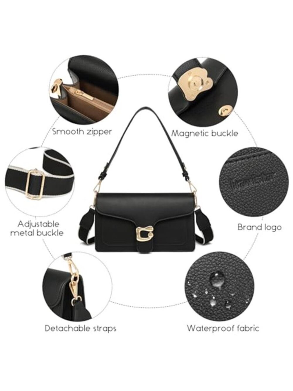 Crossbody Bag for Women Small - Leather Cross Body Shoulder Bags - Picture 6 of 7